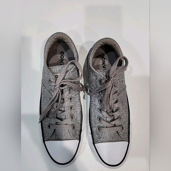 Converse All Star Sneaker Women Sz 8 Gray Textile Low-Top Lace-Up Skate Shoe - Picture 2 of 8
